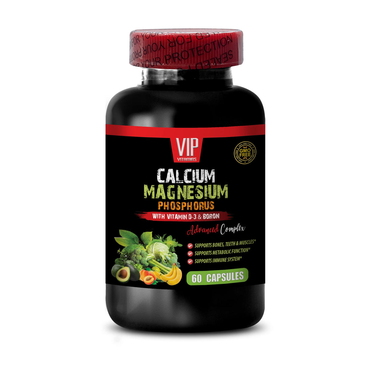 VIP Supplements Calcium Magnesium Phosphorus with Vitamin D-3 - 60 Capsules - image 2