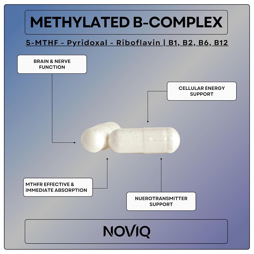 NOVIQ 11-in-1 Methylated B-Complex Supplement + Nootropics - 60 Capsules - image 4