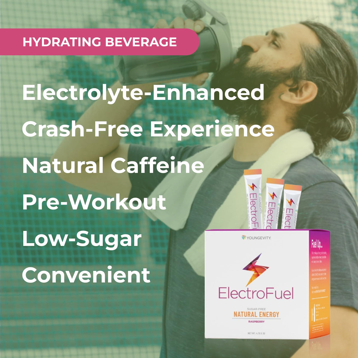 Youngevity ElectroFuel Raspberry Electrolyte Energy Drink Mix - 30 Sticks - image 4