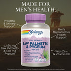 SOLARAY Saw Palmetto & Pygeum Prostate Support - 120 Vegetarian Capsules - image 3