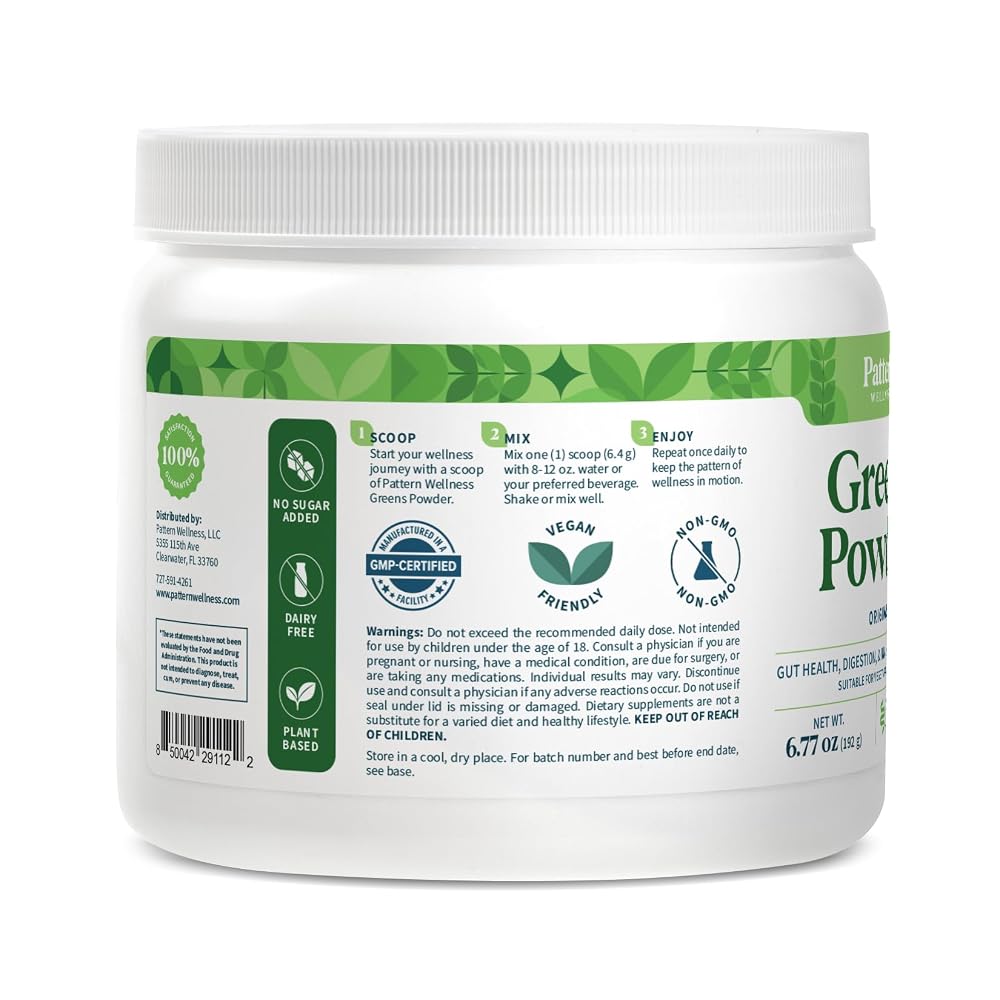 Pattern Wellness Greens Powder Superfood Original Flavor - 6.77 oz - image 2