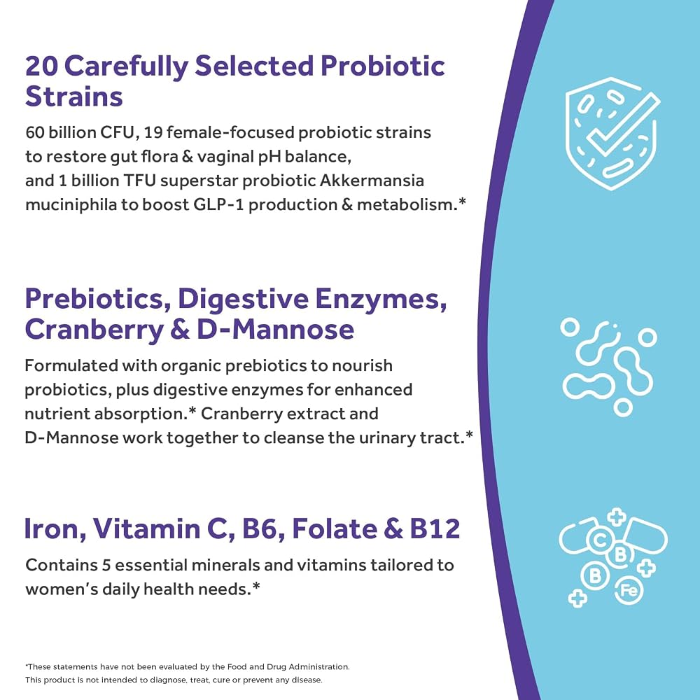 Doctor's Recipes Women's Probiotics with Akkermansia - 30 Vegan Capsules - image 4