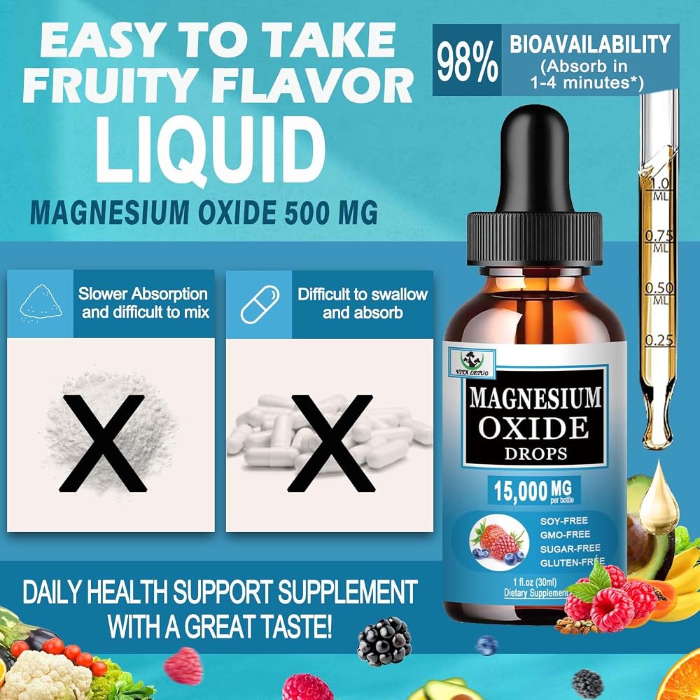 Vita Letuo Magnesium Oxide 500mg Liquid Drops for Sleep - 1 Fl Oz - image 5