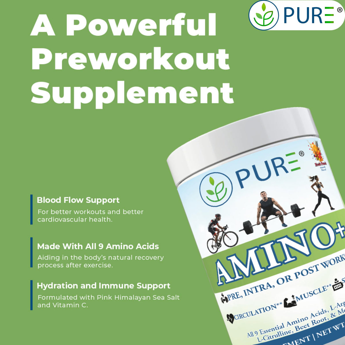 PURE Amino+ Essential Amino Acids Powder - 30 Servings - image 5