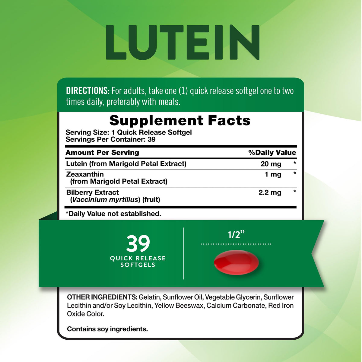 Nature's Truth Lutein and Zeaxanthin 20 mg - 39 Softgels - image 2