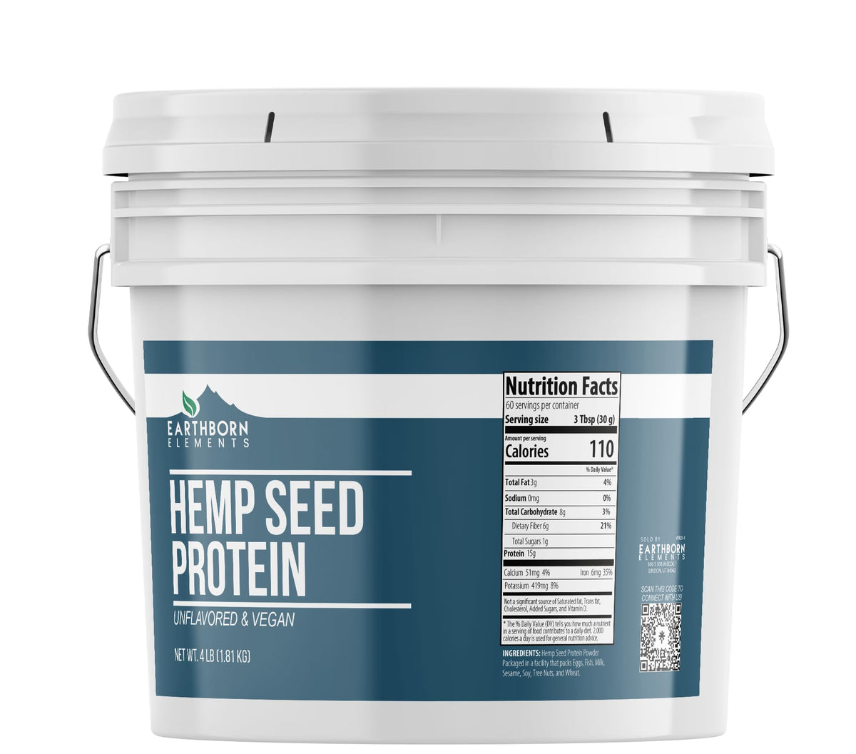 Earthborn Elements Hemp Seed Protein Powder - 64 Ounce