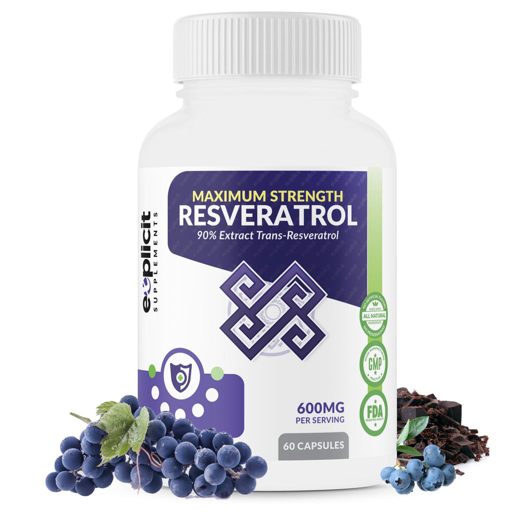 eXplicit Supplements Resveratrol 600mg Antioxidant - 60 Capsules - image 7