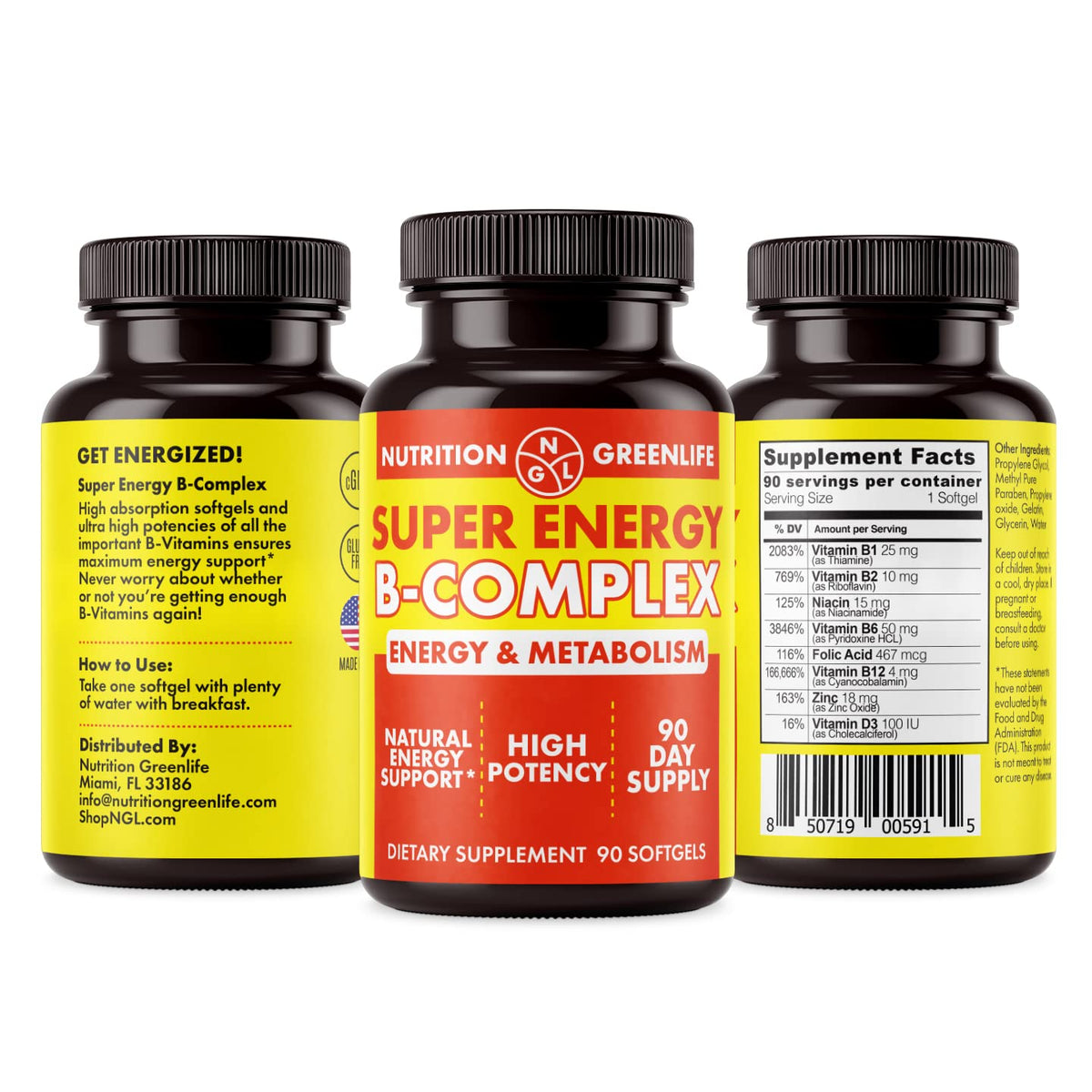NGL Super Energy Vitamin B Complex - 90 Softgels - image 2