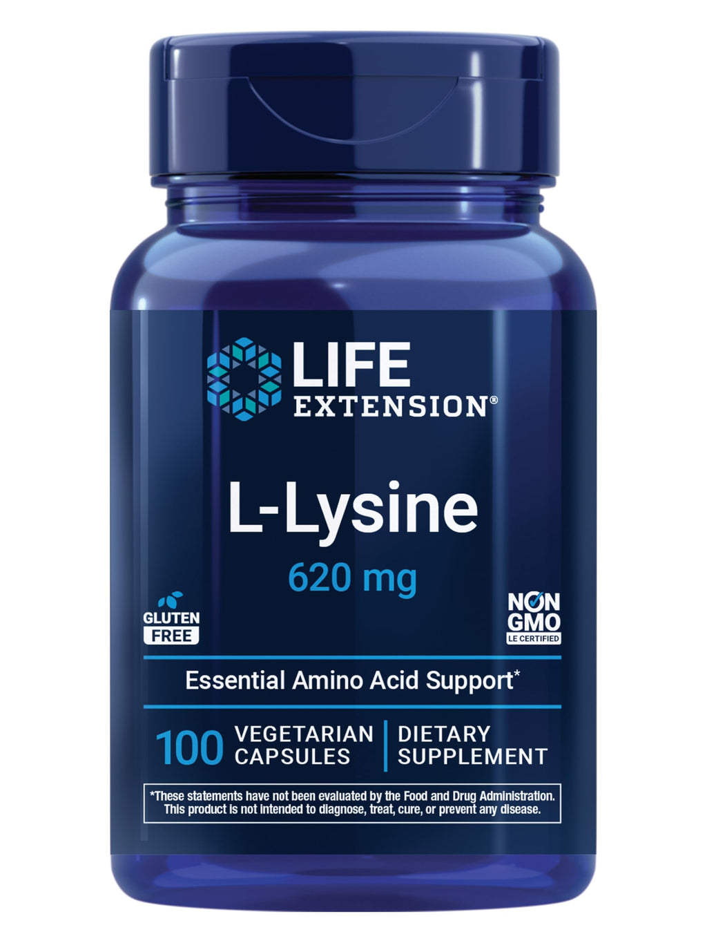 Life Extension L-Lysine 620 mg Amino Acid - 100 Capsules