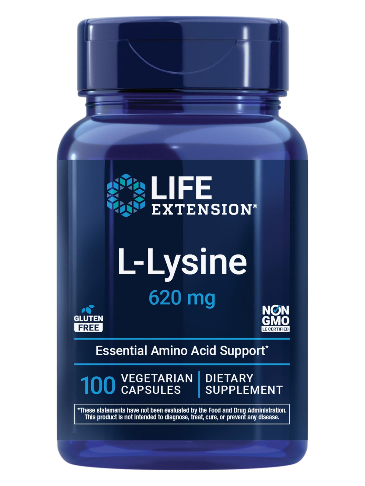 Life Extension L-Lysine 620 mg Amino Acid - 100 Capsules