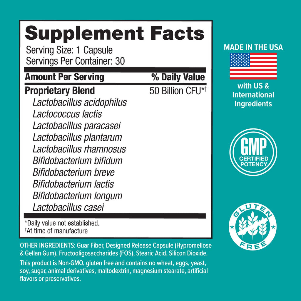 Optim Nutrition Chime Probiotics 50 Billion CFU - 30 Vegetarian Capsules - image 3