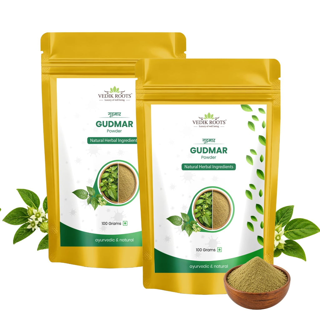 VEDIKROOTS Gudmar Powder - an Ayurvedic Solution for Effectively