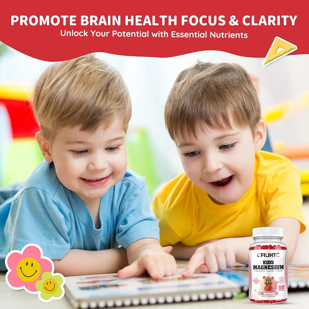 CFILIHTC Kids Magnesium Glycinate Gummies with Magnesium Citrate