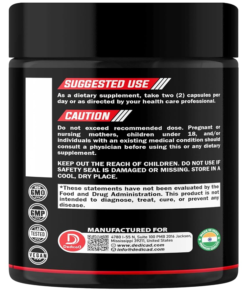 DEDICAD 7-in-1 Ultra Test Support with Tribulus & Maca - 120 Capsules - image 9