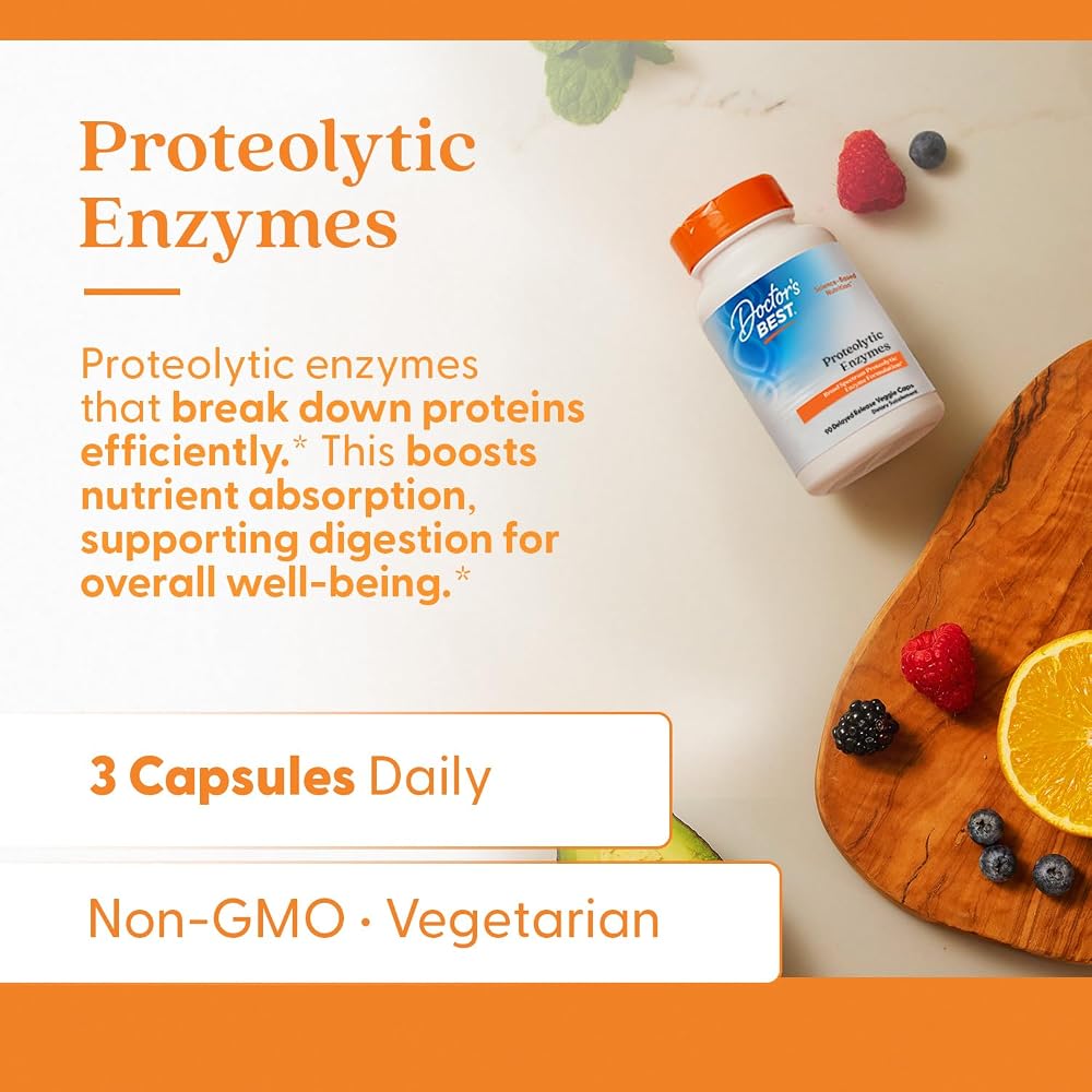 Doctor's Best Proteolytic Enzymes Supplement Bromelain - 90 Vegetarian Capsules - image 5