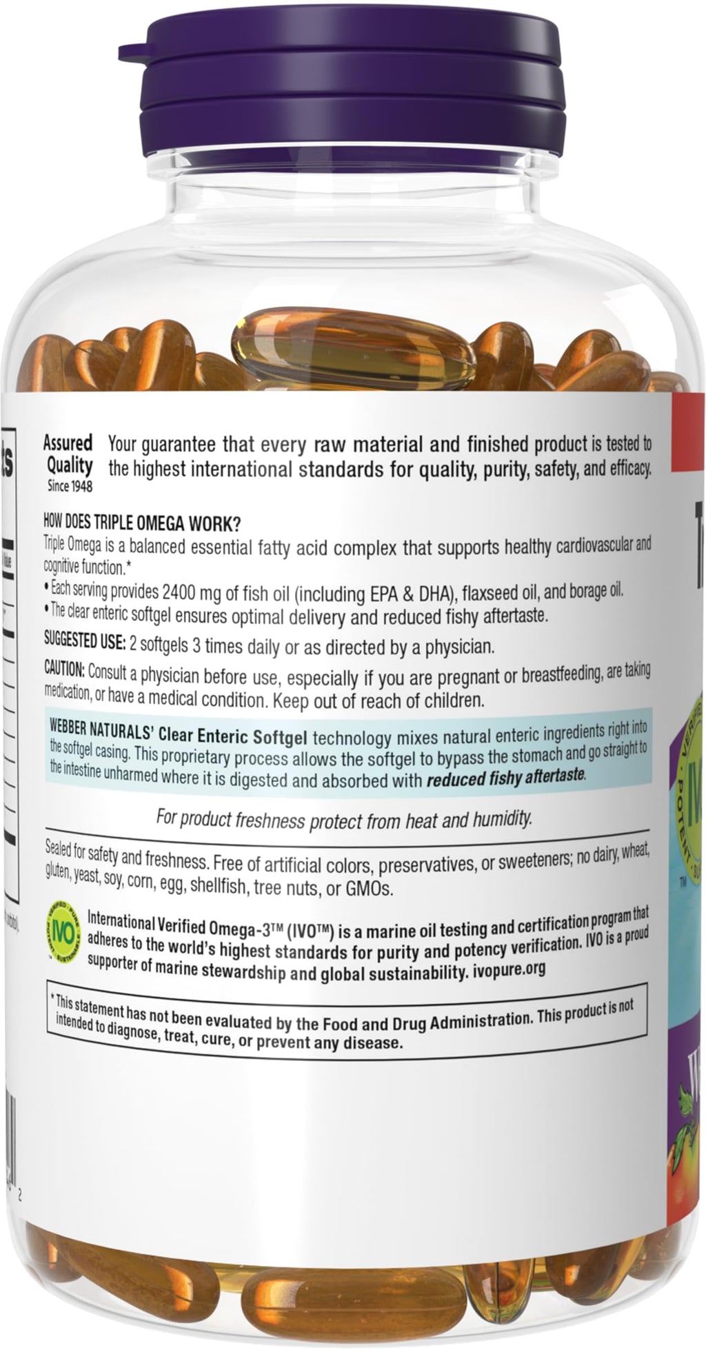 Webber Naturals Triple Omega 3 6 9 Fish Oil - 180 Softgels - image 9