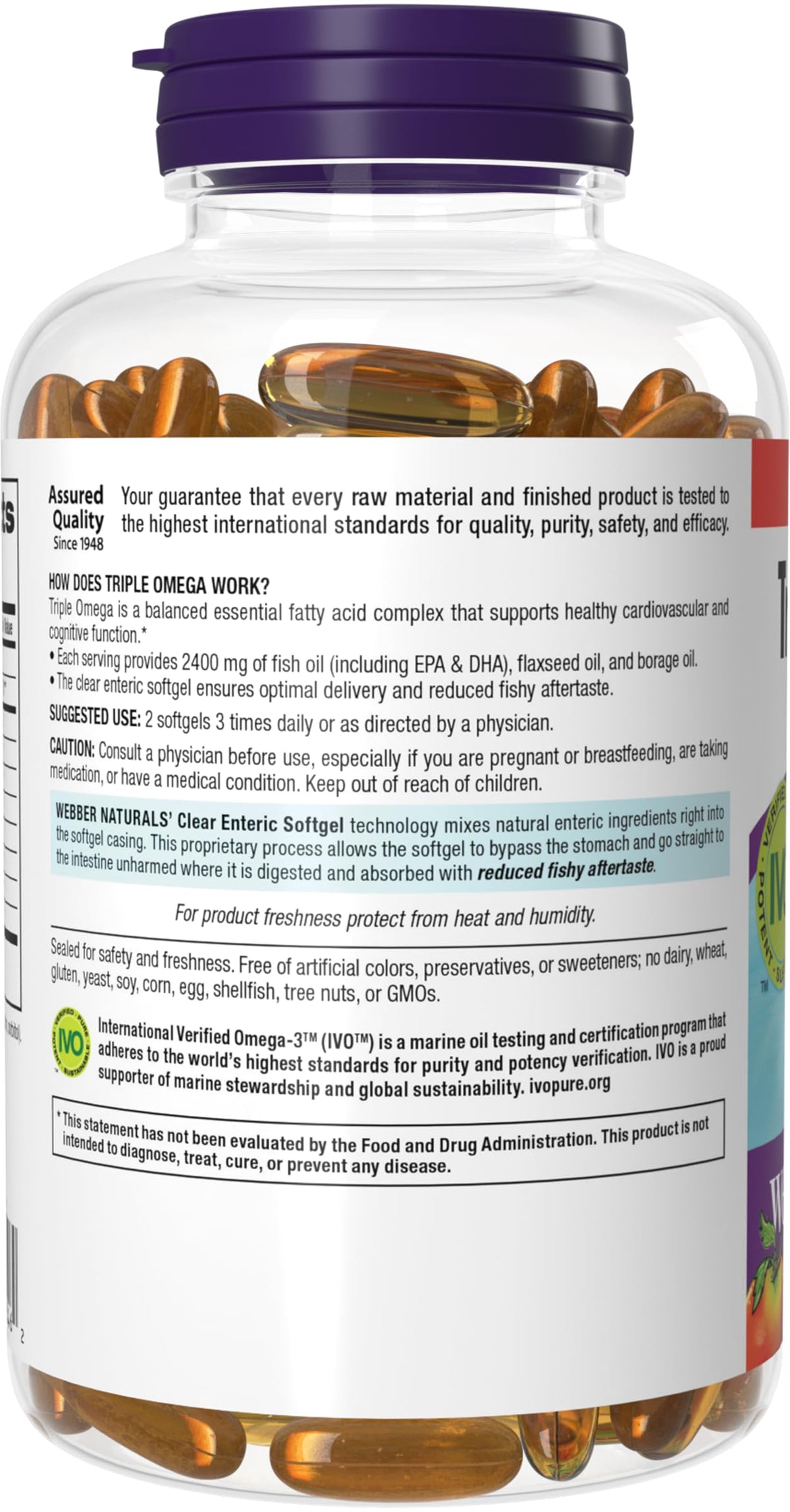 Webber Naturals Triple Omega 3 6 9 Fish Oil - 180 Softgels - image 9