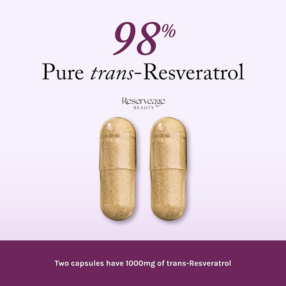Reserveage Nutrition Resveratrol 1000 mg Antioxidant - 60 Capsules - image 3