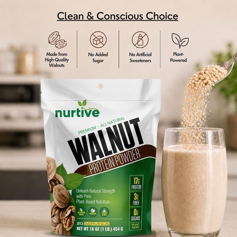 NURTIVE Walnut Protein Powder - Plant-Based - 20 Servings - image 5
