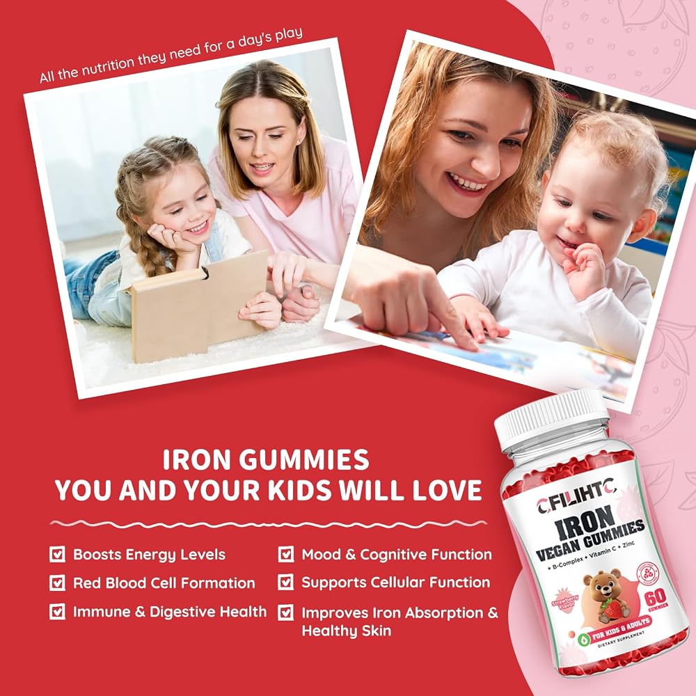 CFILIHTC Iron Gummies with B Complex & Vitamin C - 60 Gummies - image 3