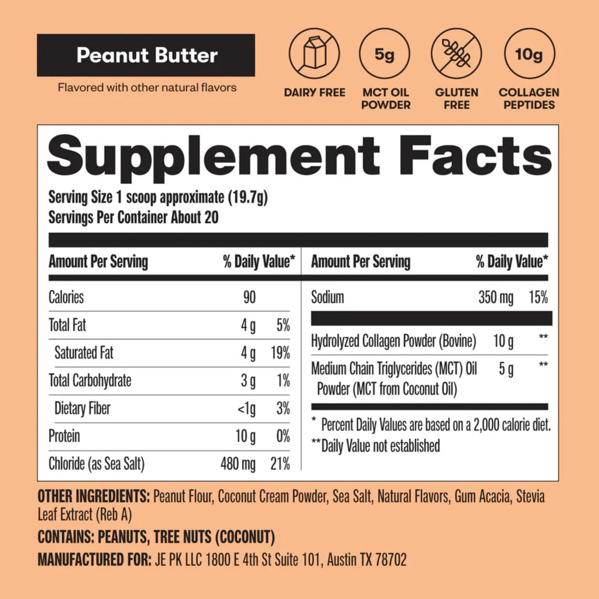 Perfect Keto Collagen Protein Powder with MCT Oil - Grassfed