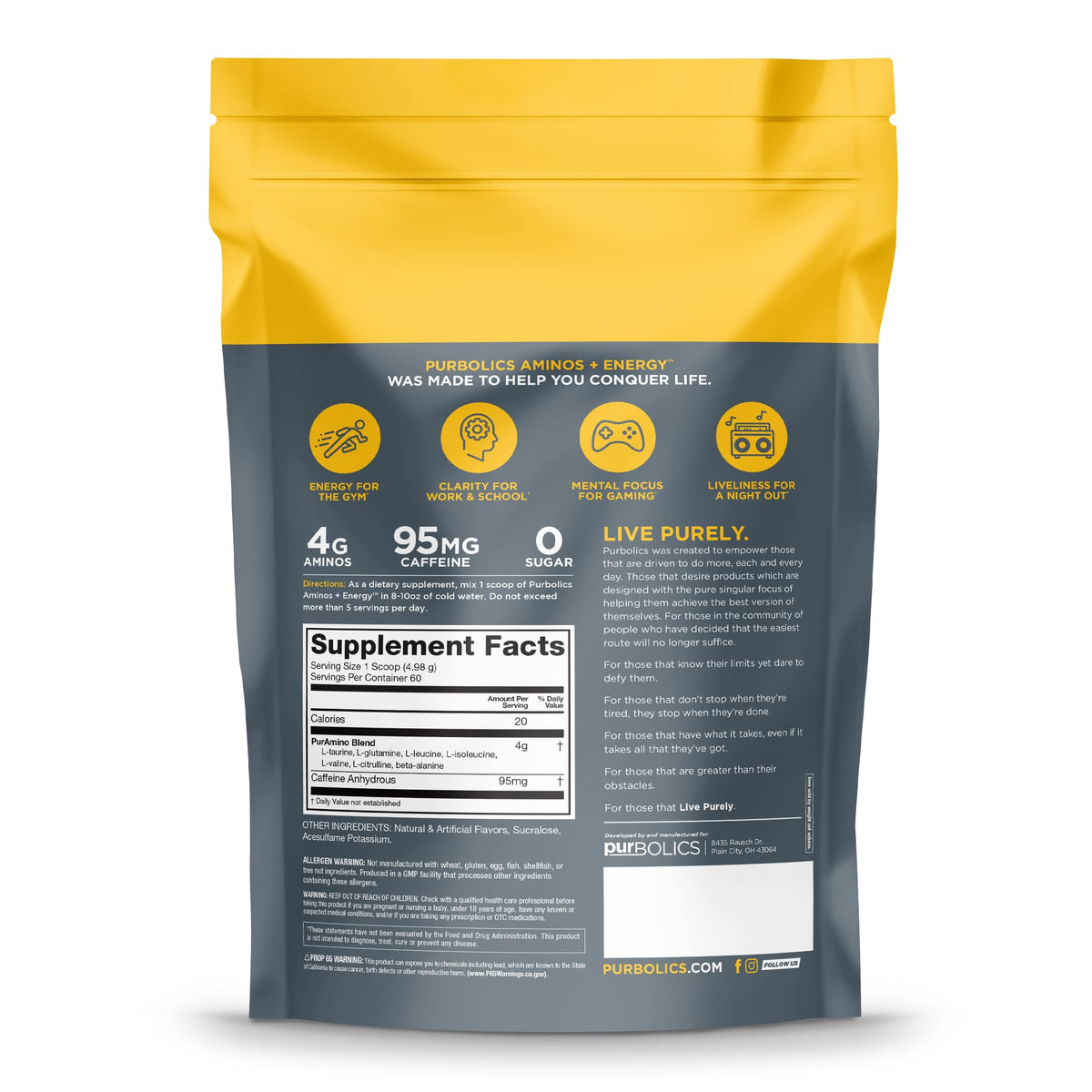 Purbolics Aminos + Energy