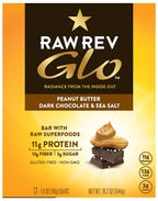 Raw Rev Glo Peanut Butter Dark Chocolate Sea Salt Vegan Protein Bars - 36 Count - image 2