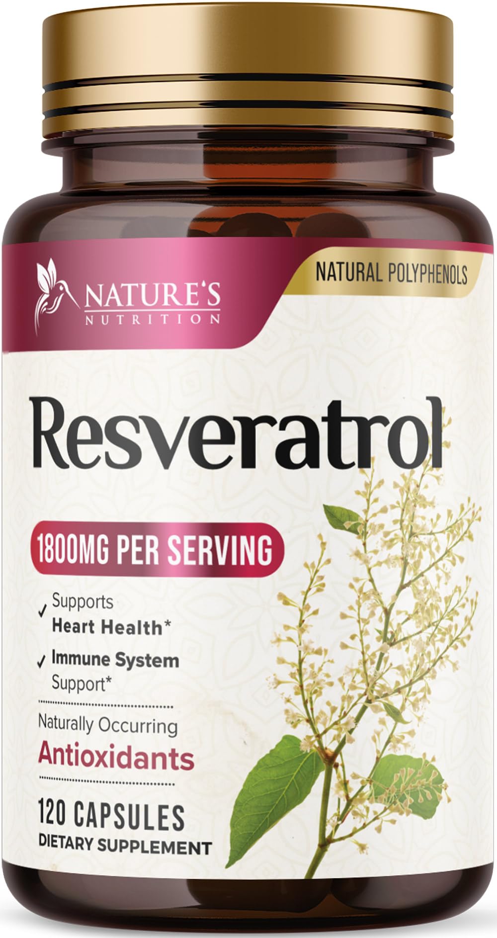 Nature's Nutrition Resveratrol Complex 1800 mg - 3x Strength