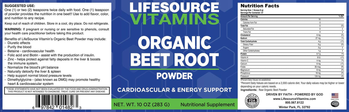 LifeSource Vitamins Beet Root Powder Organic - 57 Servings - image 7