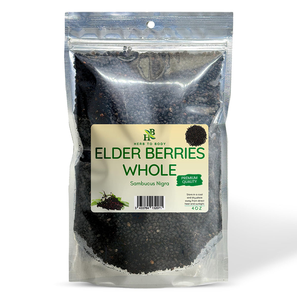 Herb To Body Organic Elderberry Dried Whole - 4 oz
