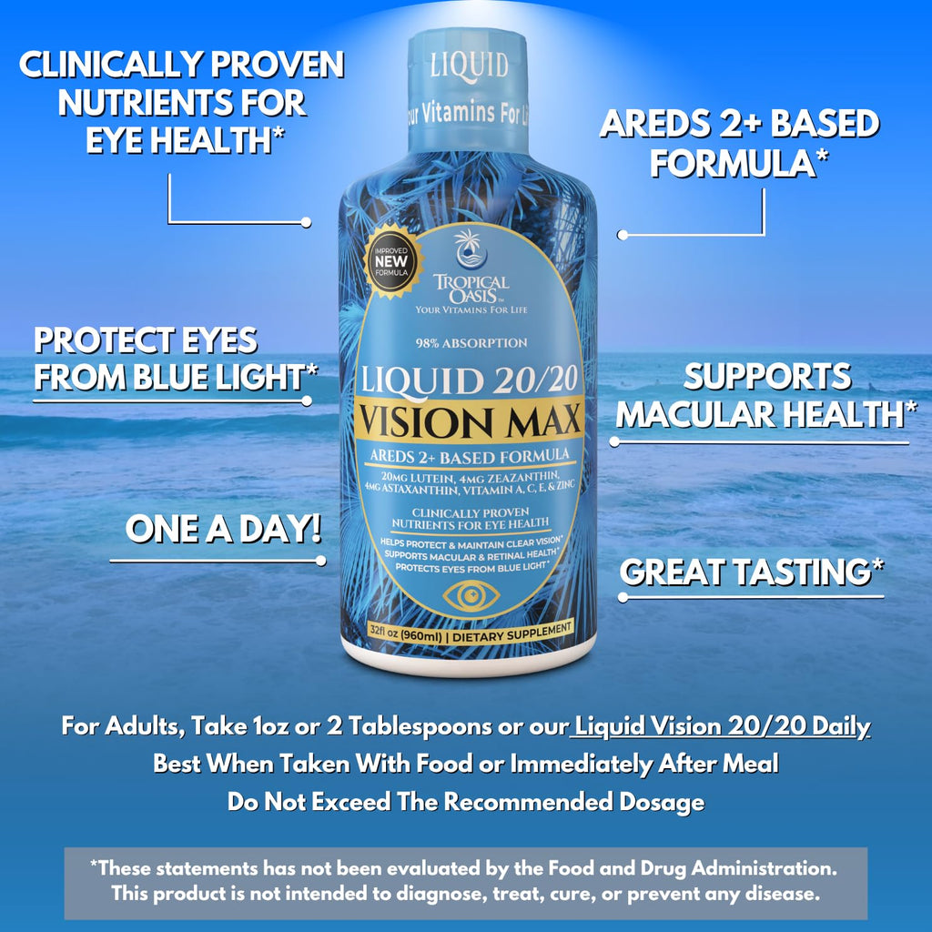 Tropical Oasis Liquid 20-20 Vision Support Eye Vitamin - 32 Fl Oz - image 3