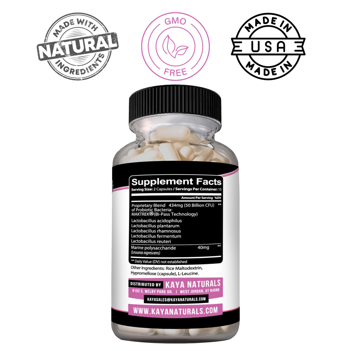 Kaya Naturals Womens Probiotic 50 Billion CFU