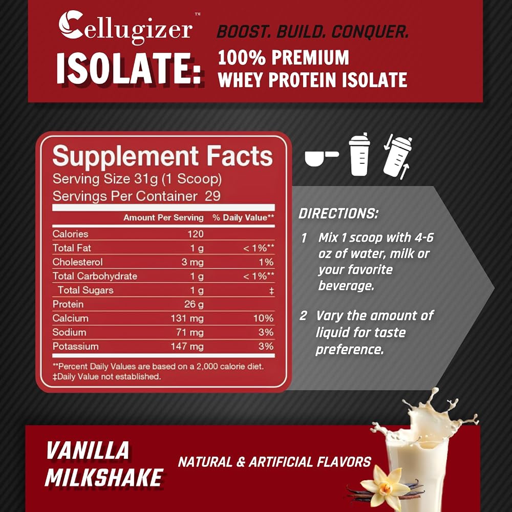 Cellugizer 100% Whey Isolate Protein Powder - 2 lb - image 3