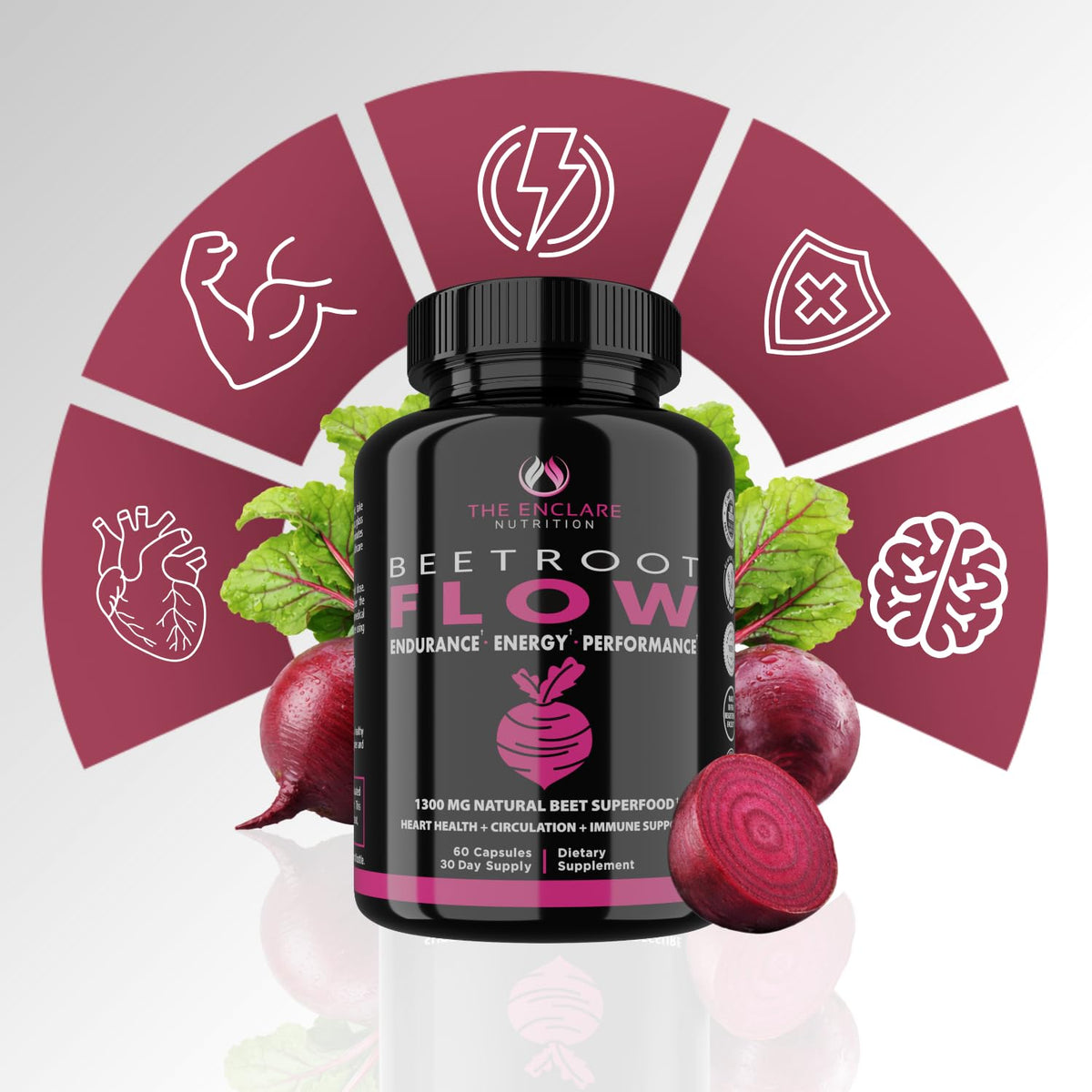 THE ENCLARE NUTRITION Beet Root Capsules Organic Beet Root Powder
