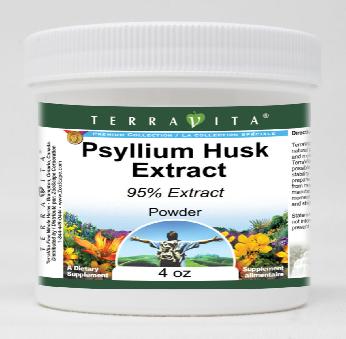 Terravita Psyllium Husk 95% Extract Powder - 3 Pack (12 oz)