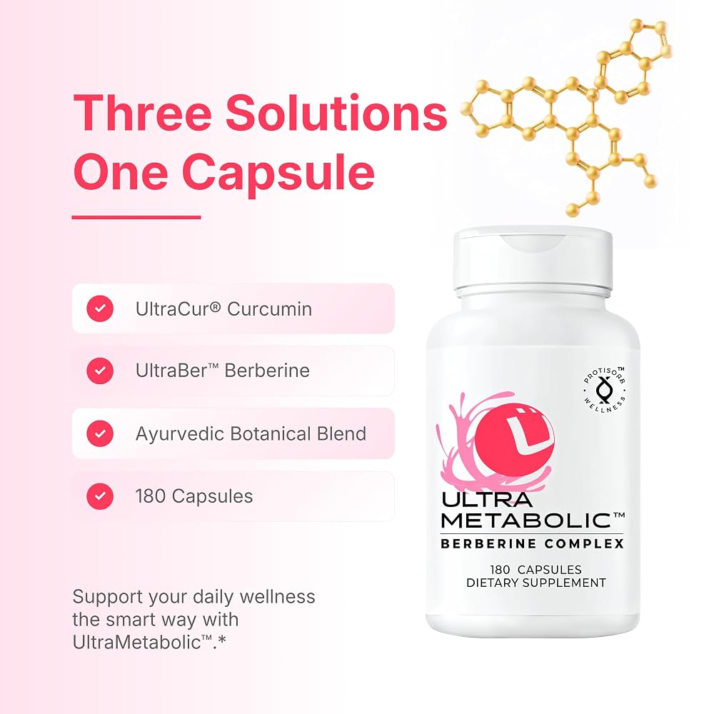 UltraCur UltraMetabolic Berberine Complex with Curcumin - 180 Capsules - image 3
