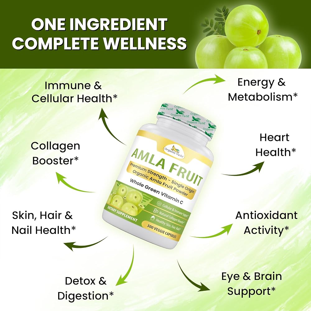 Organic Veda Amla Capsules 1500mg - 300 Capsules - image 4