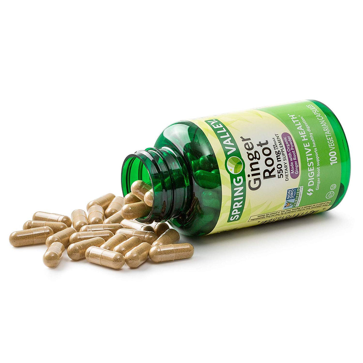 Spring Valley Ginger Root 550 mg Digestive Health - 100 Vegetarian Capsules - image 2