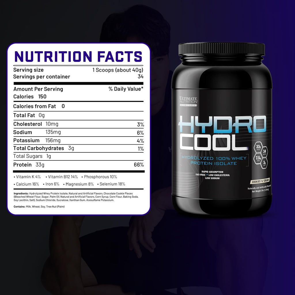 Ultimate Nutrition HydroCool Hydrolyzed Whey Protein Isolate Powder