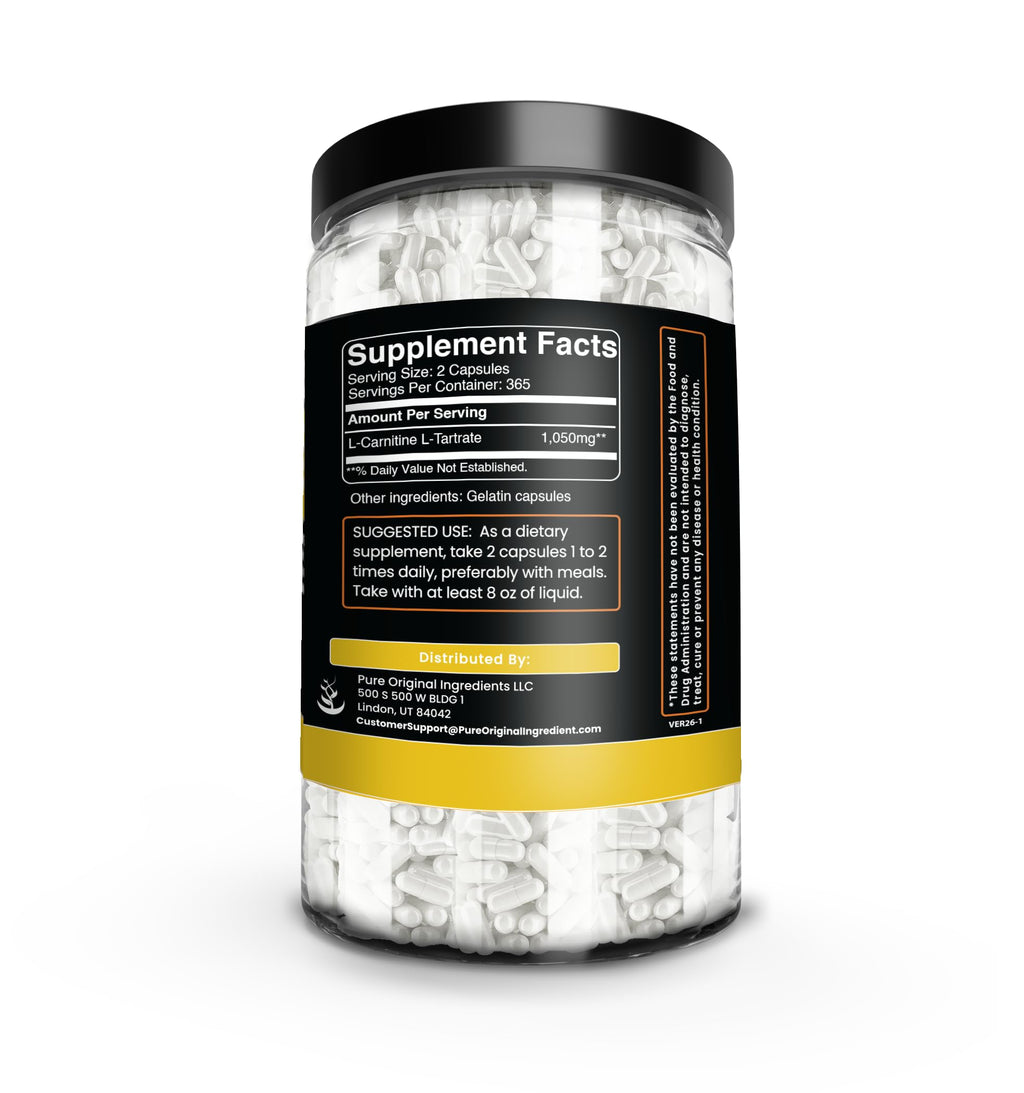 Pure Original Ingredients L-Carnitine Tartrate No Magnesium Or Rice
