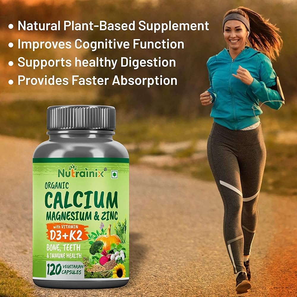 SENTA Plant Based Organic Calcium Magnesium Zinc D3 K2 - 120 Capsules - image 6