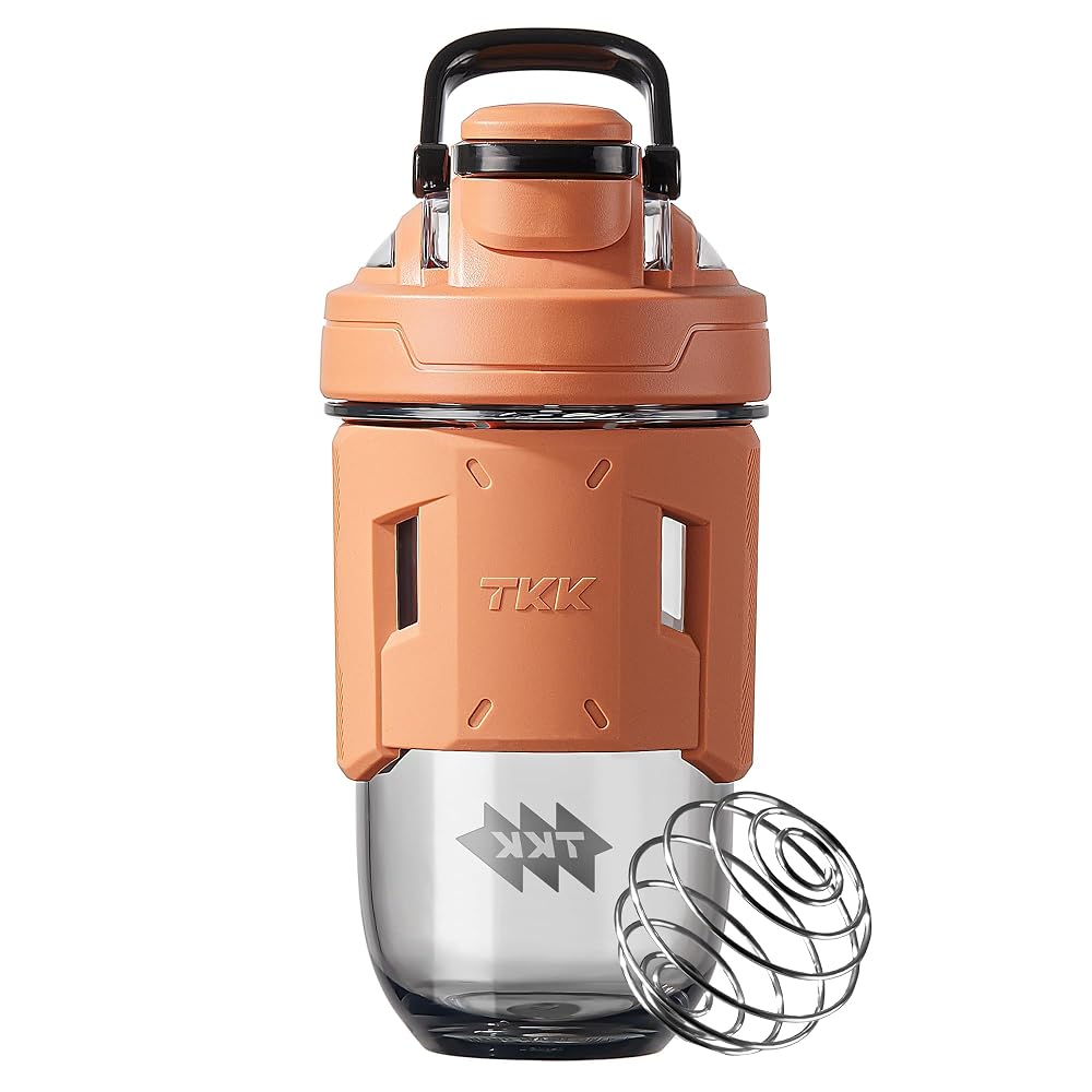 TKK Blender Shaker Bottle 24 Ounce With Blending Ball Plastic Protein