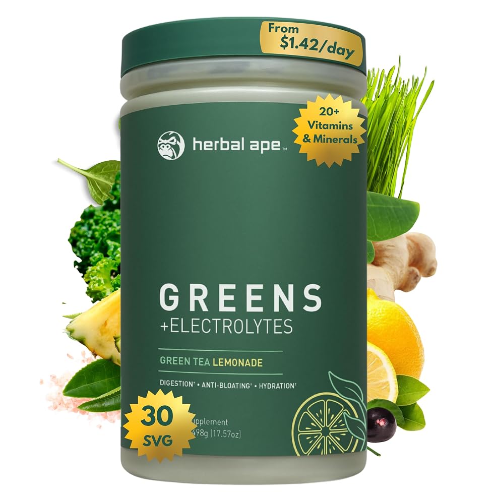 Herbal Ape Daily Super Greens & Electrolytes Powder - 30 Servings