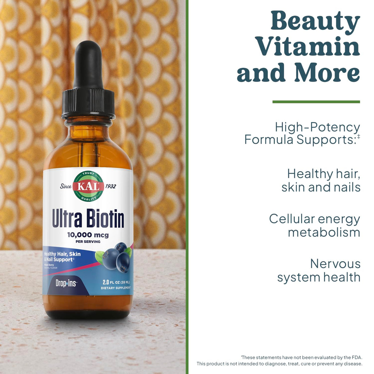 KAL Ultra Biotin 10000mcg DropIns Mixed Berry - 2 fl oz - image 3