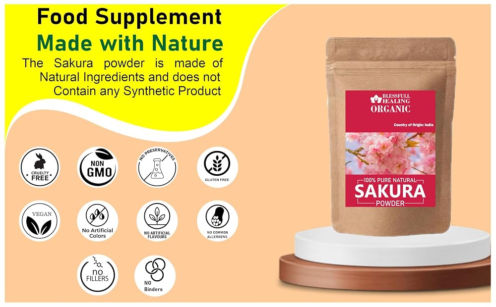 Blessfull Healing Organic Sakura Powder 100% Pure Natural 200 Gram /