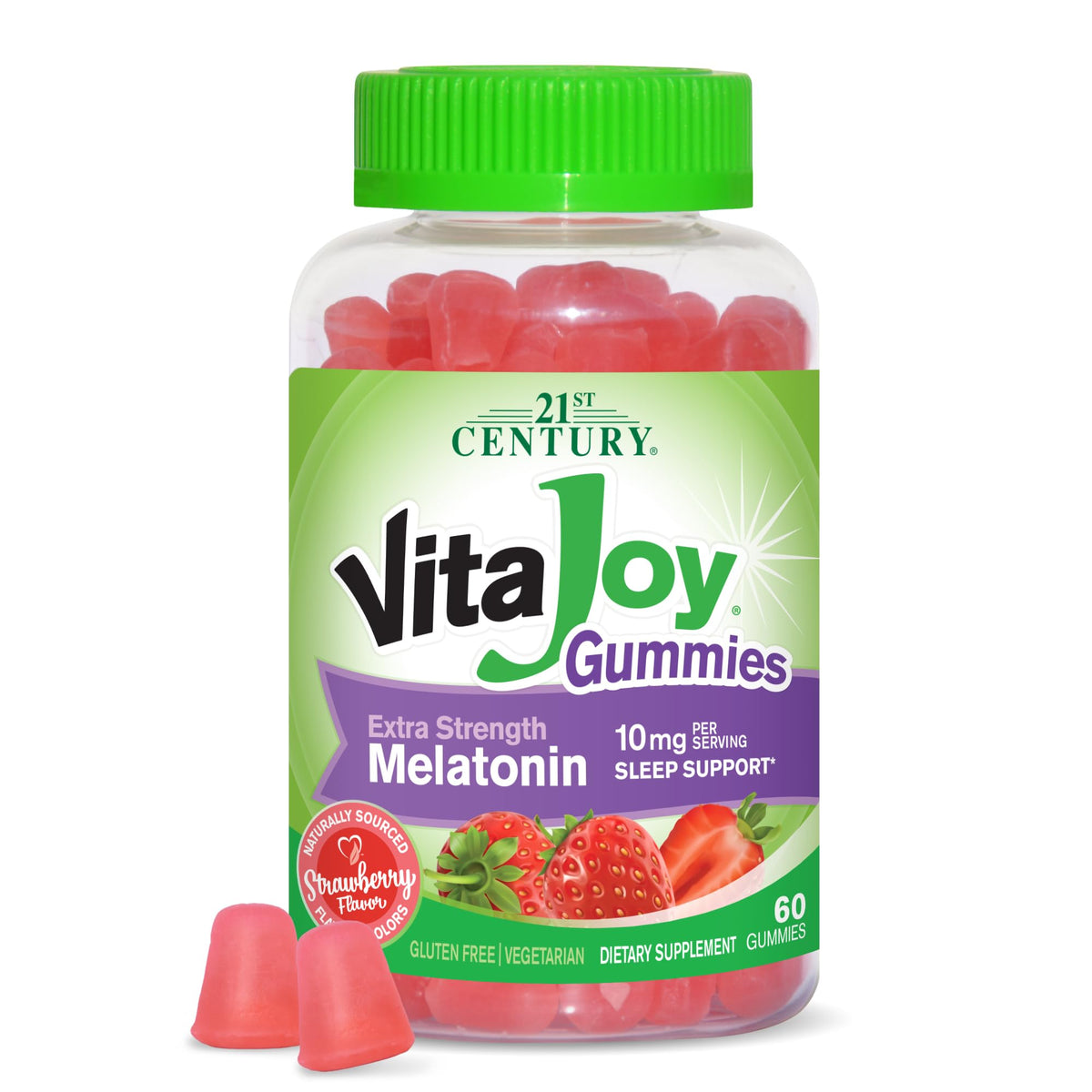 21st Century VitaJoy Melatonin 10mg Gummies Strawberry - 60 Count