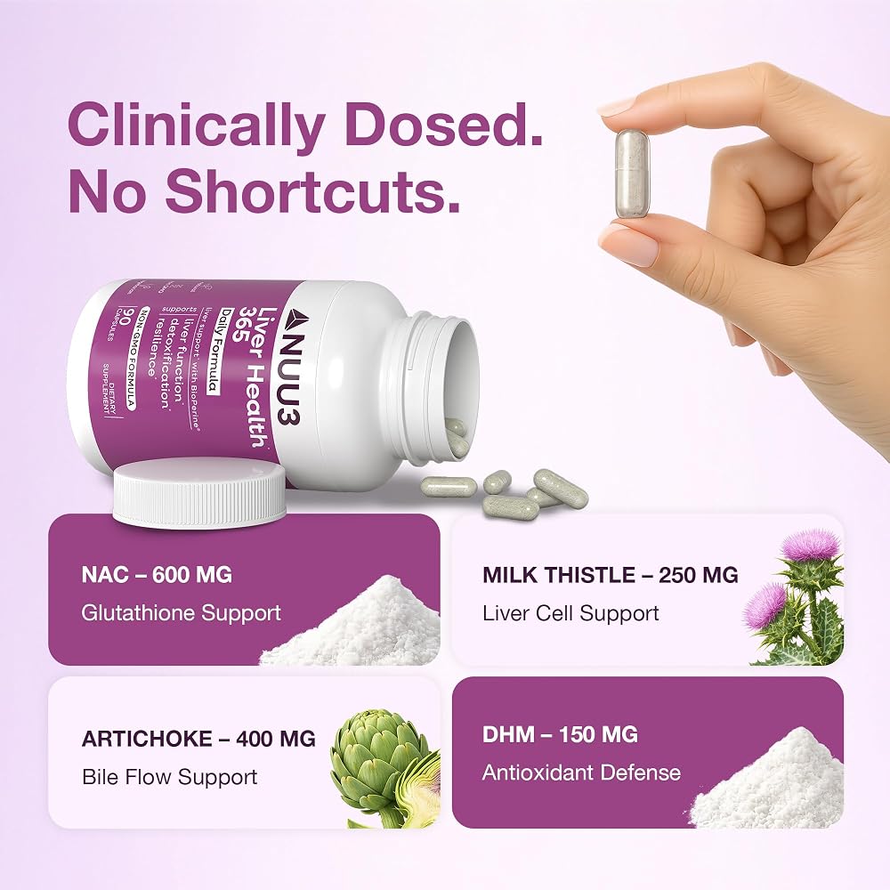 NUU3 Liver Health 365 Supplement - 90 Capsules - image 3
