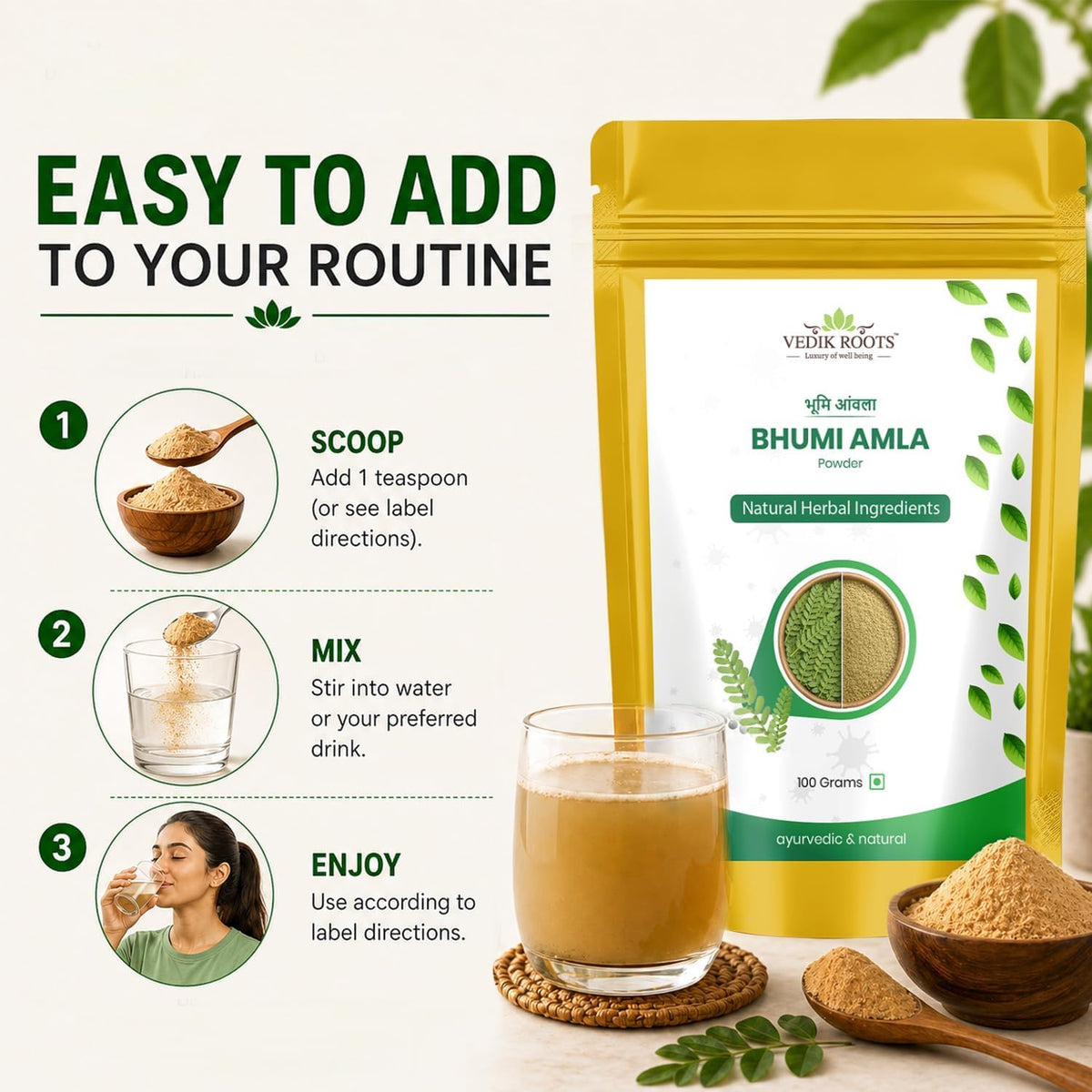 VEDIKROOTS Bhumi Amla Powder - 100g - image 4