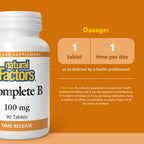 Natural Factors Complete B 100 mg Time Release - 90 Tablets - image 3