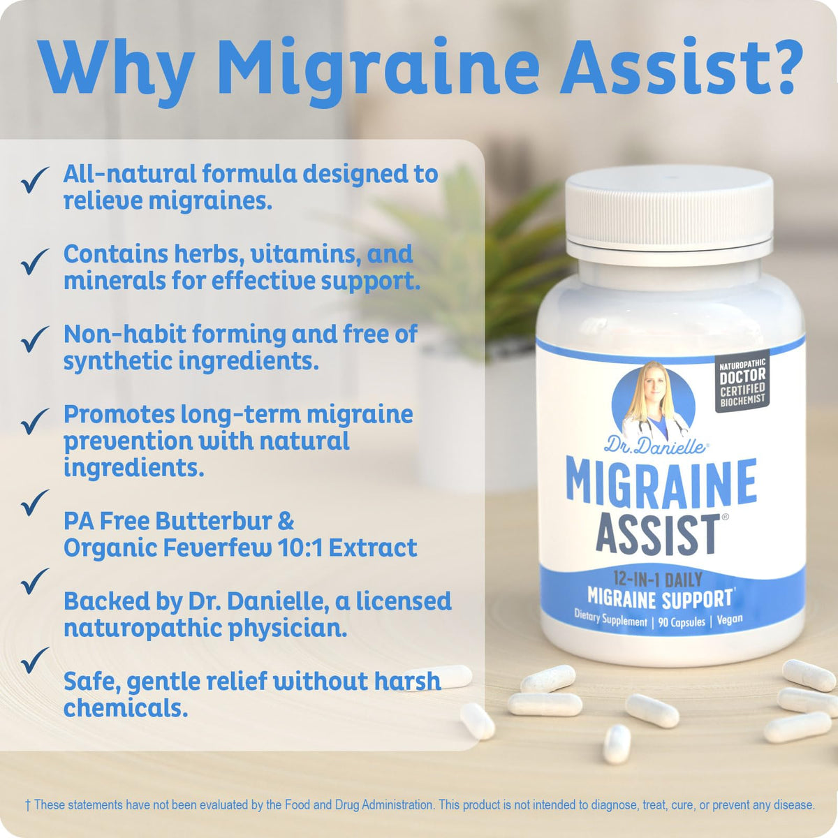 Doctor Danielle Migraine Assist Supplement - 90 Capsules - image 2